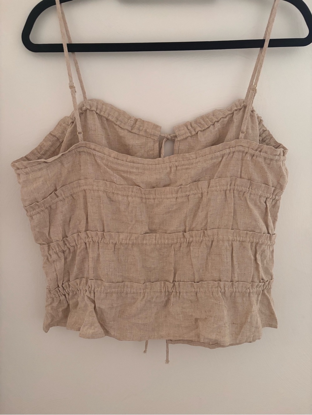 H&M Beige Tie-Front Linen-Look Cami - Picture 4 of 5